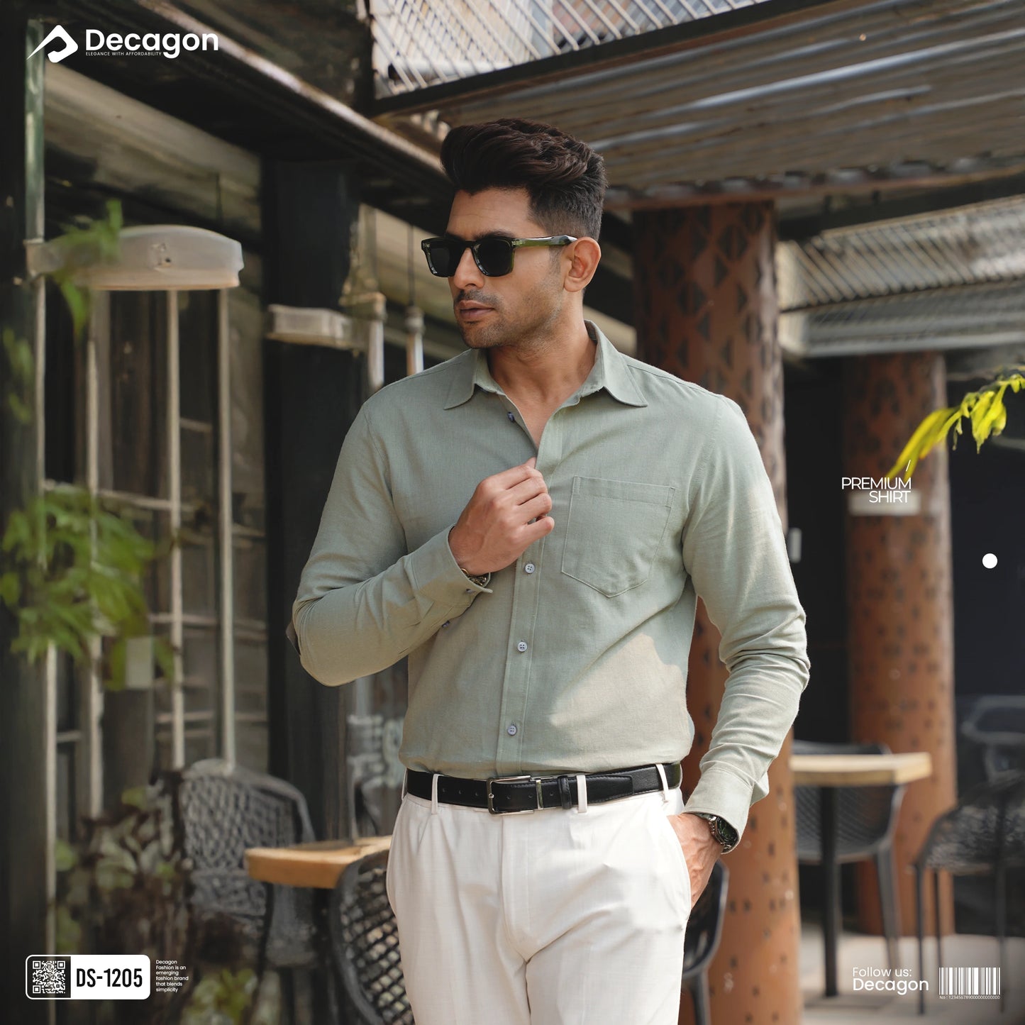 Casual Solid Remi Cotton Shirt for Men