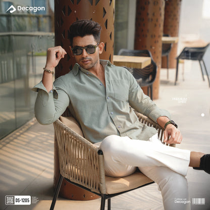 Casual Solid Remi Cotton Shirt for Men