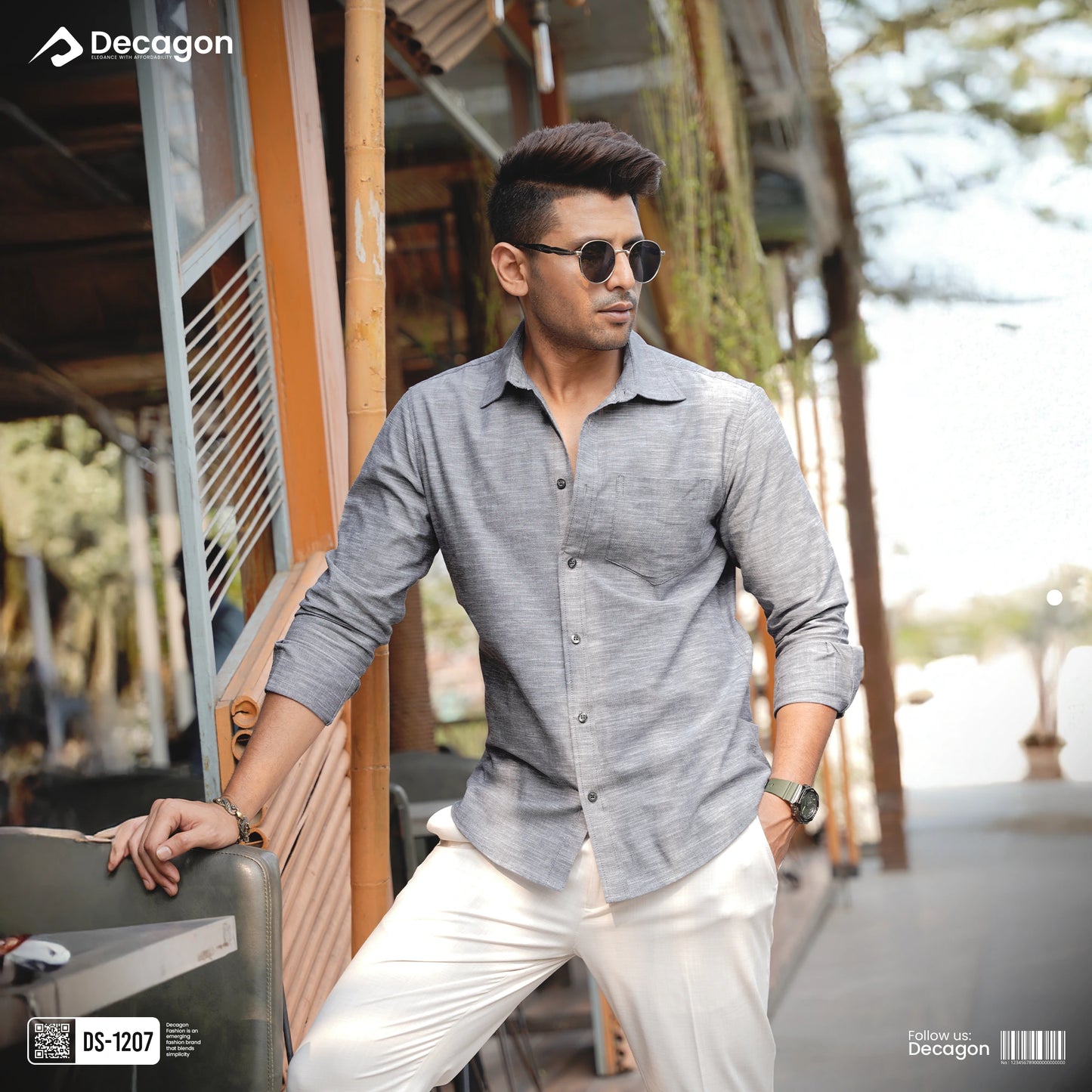 Casual Solid Remi Cotton Shirt for Men