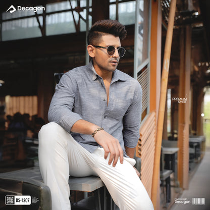 Casual Solid Remi Cotton Shirt for Men