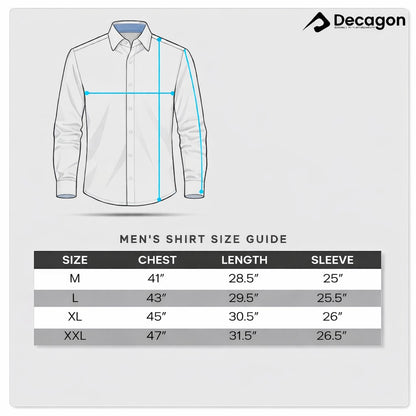 Decagon Men's shirt size guide 